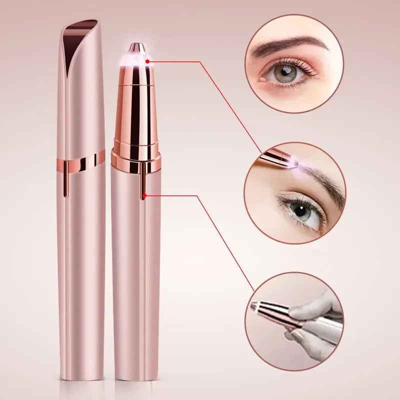 Womens Electric Eyebrow Trimmer Eye Brow Shaper Pencil Face Hair Remover for Women Automatic Eyebrow Shavers Pocketknife Puros